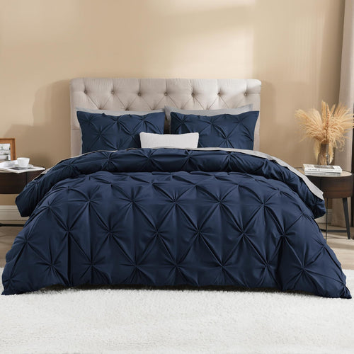 Comfira Pleated Quilt Cover Home Bedding Three-Piece Set